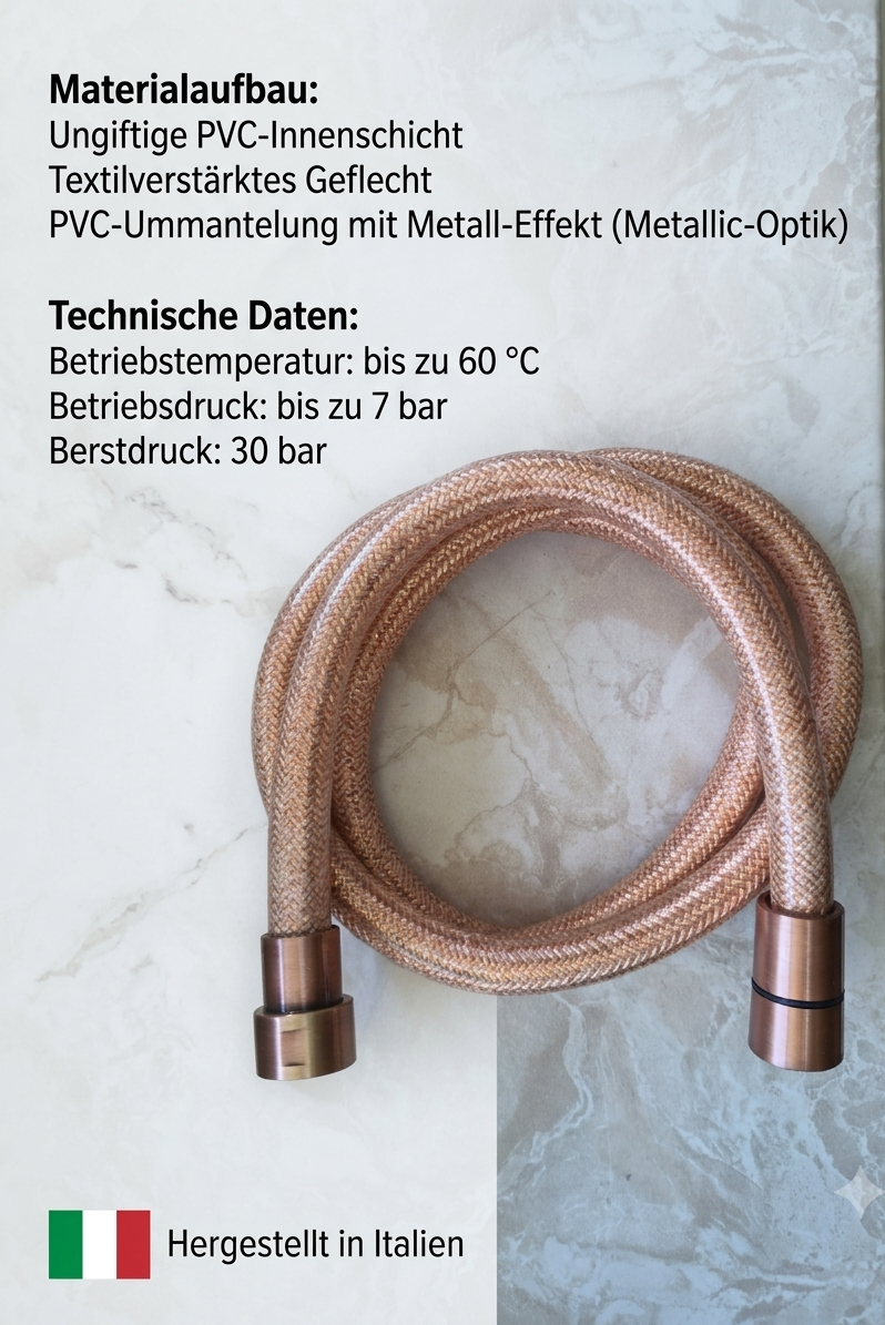 Design Duschschlauch Kupferfarbe
