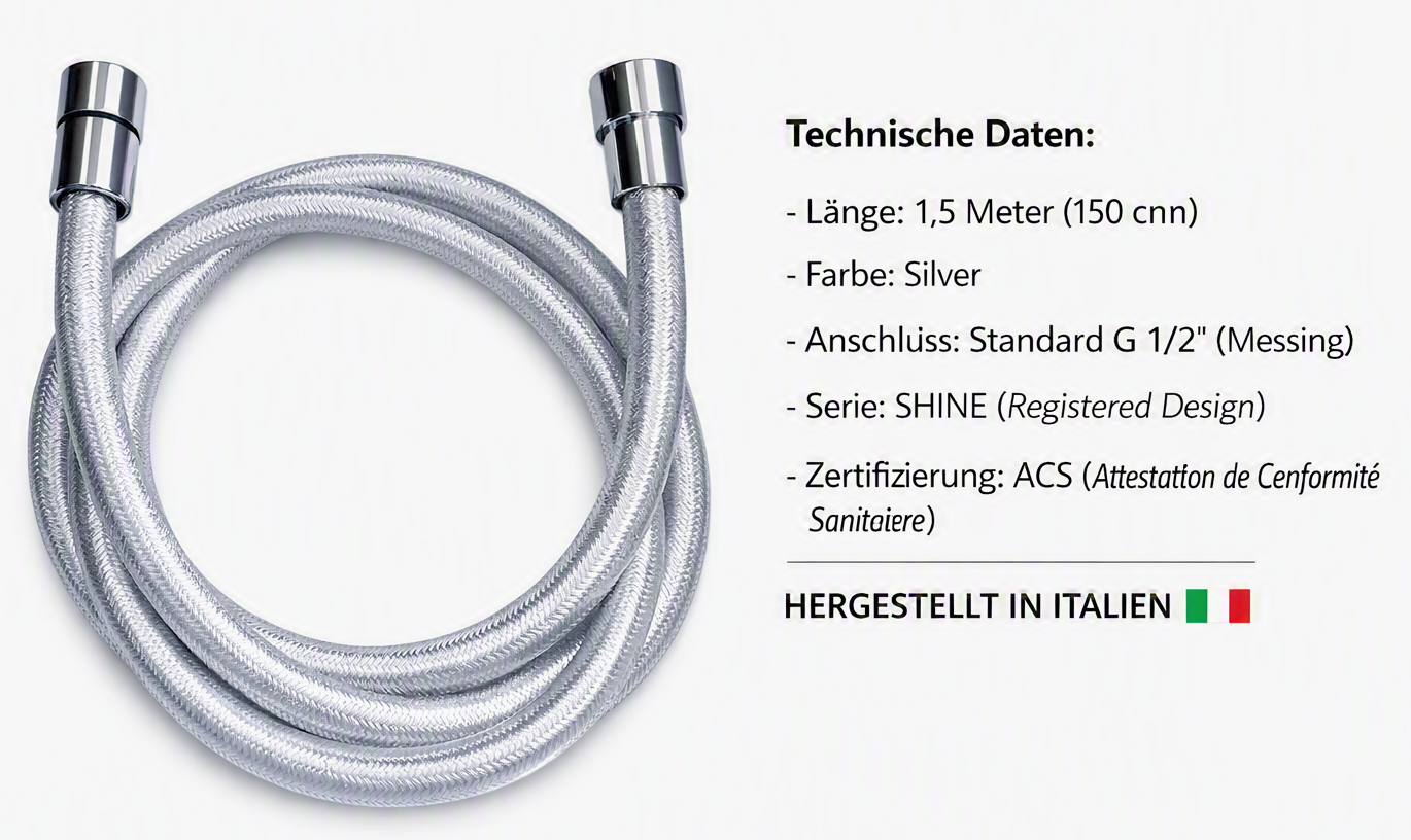 Design Duschschlauch Silber